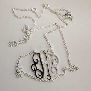 Sterling silver necklace letter A